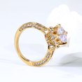 thumbnail image 4 of Lvrong Matching Rings Yellow Gold Plated AAA CZ Women Ring Couple Rings Wedding Band His and Her Ring, 4 of 7