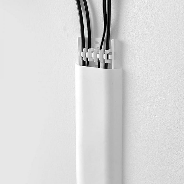 Cord Cover, Delamu 94.5 Cable Hider Wire Covers for Wall Mounted TV, Hide  Cords on Wall, White 