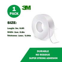 Nano Double Sided Tape Heavy Duty - 9.8ft Removable Clear Mounting Tape for Walls, Carpet, Rug & DIY – Strong Two Sided Adhesive Tape – No Residue, Washable, Traceless  1PK