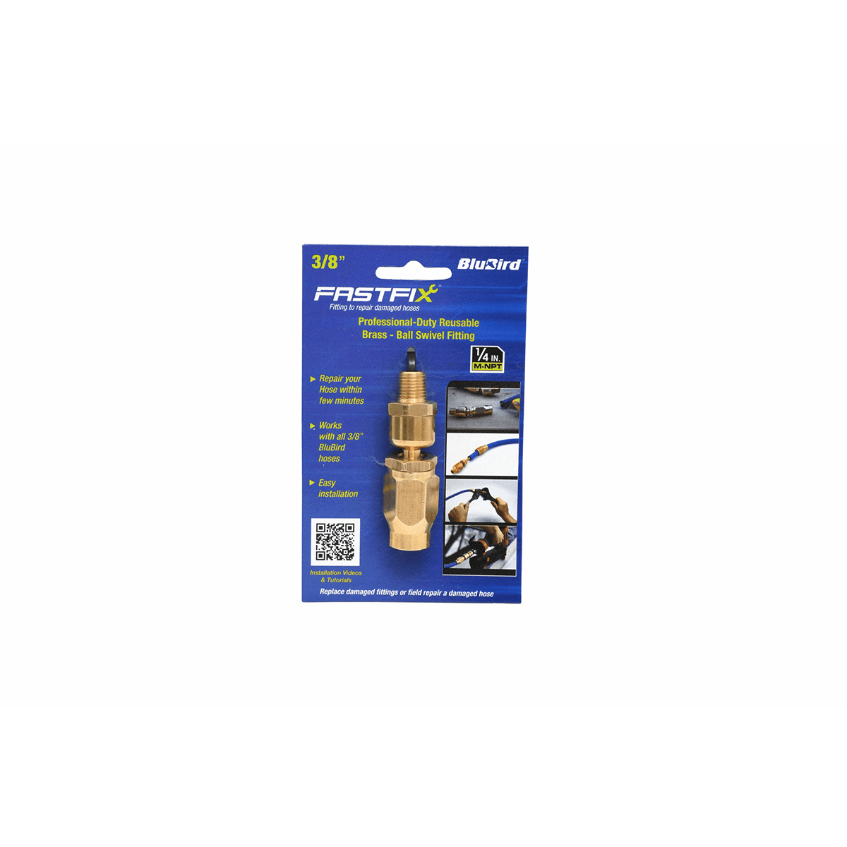 BluBird FFSW38 Fast Fix 3/8" Air Hose Assembly w/ Swivel