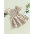 thumbnail image 3 of Bagilaanoe Toddler Baby Girl Summer Dress Short Sleeve Ruffled A-line Princess Dresses 12M 18M 24M 3T 4T 5T Kids Casual Swing Sundress, 3 of 9