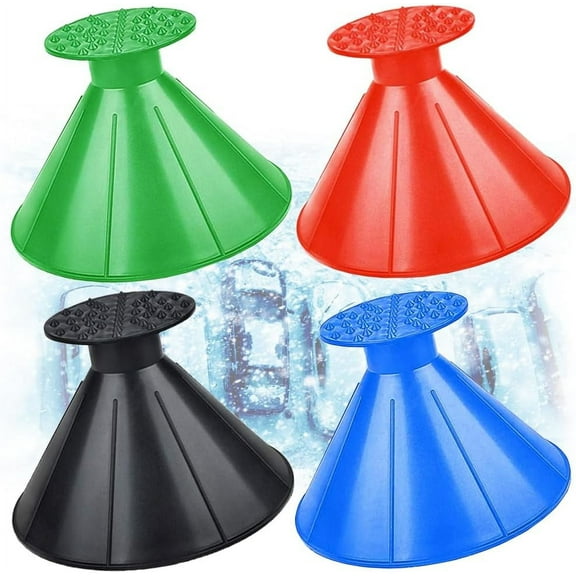 Ice Scraper for Car,Magical Car Snow Scraper,4 Pcs Portable Cone-Shaped Multifunctional Snow Remover Wiper,Magic Scrape Snow Removal Snow Scraper Funnel