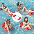 thumbnail image 4 of Sandía, hamaca flotante inflable cama flotante multiusos 4 en 1 hamaca de natación (silla de montar, tumbona, bote auxiliar, hamaca), boquilla antifugas, sellado sólido para playa y piscina JM, 4 of 5
