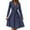 Dark Blue, variant on Dresses for Women 2025 Long Sleeve Trendy Teacher Dress Winter V Neck Dresses Empire Waist Business A-Line Solid Color Dress Brown L