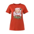 thumbnail image 2 of Holiday Time Women's Painted Santa Christmas Graphic Tee, Sizes S-3XL, 2 of 5