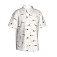 thumbnail image 2 of Daiia Dachshund Dog Puppy Hawaiian Shirt for Men Gentle Cotton Regular Short Sleeve Casual-Large, 2 of 9