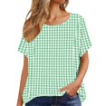 thumbnail image 5 of Kezqiaxn Womens Plus Size Tops Pullover Short Sleeve Crew Neck Loose Fit Shirts Blouses Fashion Clothes 2026, 5 of 6