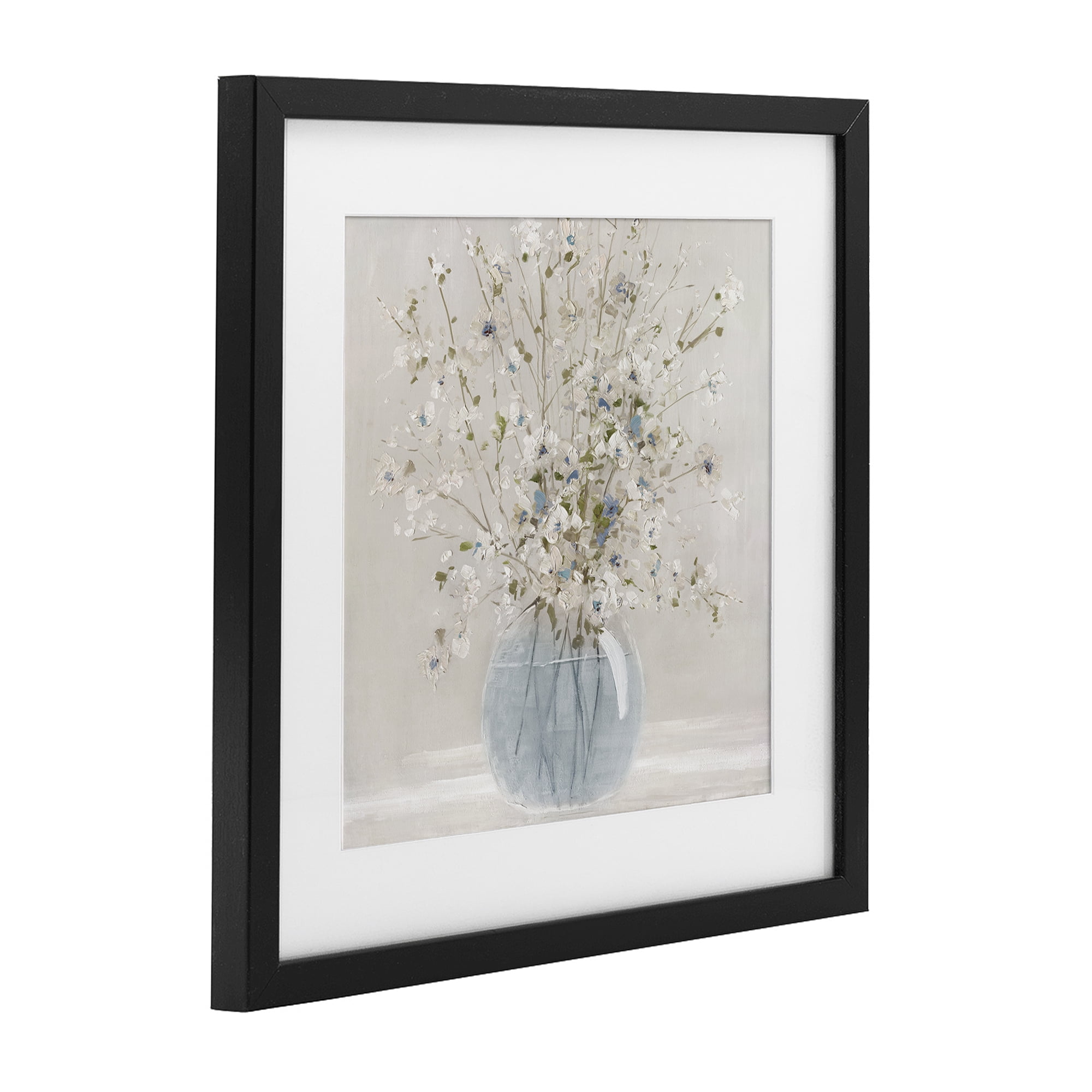 Stupell Industries Subtle Glass Vase Bouquet Black Framed Print Under Glass, design by Carol Robinson