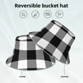 thumbnail image 2 of Fotbe White And Black Plaid Sombrero Tipo Pescador con Estampado – Sombrero de Sol de Algodón de Moda para Playa, Golf, Pesca, 2 of 6
