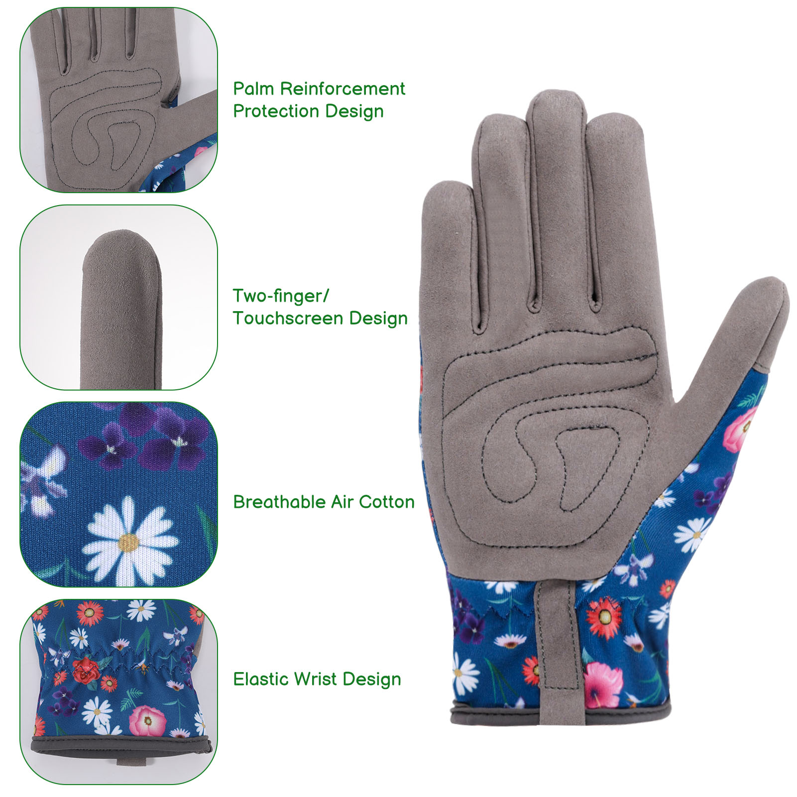 Hengguang Women's Thorn-Proof Garden Gloves, Blue photo 5