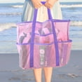 thumbnail image 4 of YIBONIKA Large Mesh Beach Bag Tote with Small Toy Bag for Mom & Kids Summer 2025 Foldable Patchwork Bag with Pockets, Parent-child Casual Bag, Pink, 4 of 6