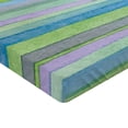 thumbnail image 2 of Ambesonne Blue Fitted Sheet, Watercolor Stripes Art, Twin XL Size, Blue Green Violet, 2 of 3