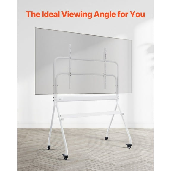 Adjustable Rolling TV Cart for 35-100 Inch TVs, Mobile Stand Holds 198 lbs, VESA 800x600mm, for Living Room, Office, Bedroom