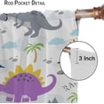 thumbnail image 6 of Kids Dinosaur Curtains Cartoon Dino Cute Animal Art Printed Curtain with Rod Pocket for Baby Boys Bedroom Nursery Children Home Decor Drapes Window Treatments 2 Panels Set 52x84in, 6 of 6