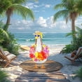 thumbnail image 3 of Uxgjfwu Hawaiian Porch Goose Decor Party Set Wreath Flower Wig Glasses Grass Hat for 23 Inch White Plastic Lawn Goose Decoration, 3 of 7