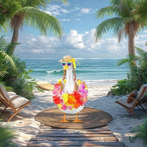 Stijggn Summer Porch Goose Outfits Spring Goose Outfit Flower Porch Goose Clothes for Outdoor Garden Yard Patio Art Decor