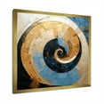thumbnail image 2 of Designart "Golden Azure Swirl Simplistic Pottery I" Abstract Spirals Picture Framed Canvas Prints, 2 of 5