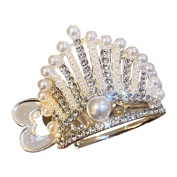 Holiday Gifts! Gspmoly Hair Clips for Women, Alloy Ponytail Clip Fringed Pearl Hair Accessories Temperament Hair Clip Metal Hairpin Clip On The Back of The Cute Hair Clips