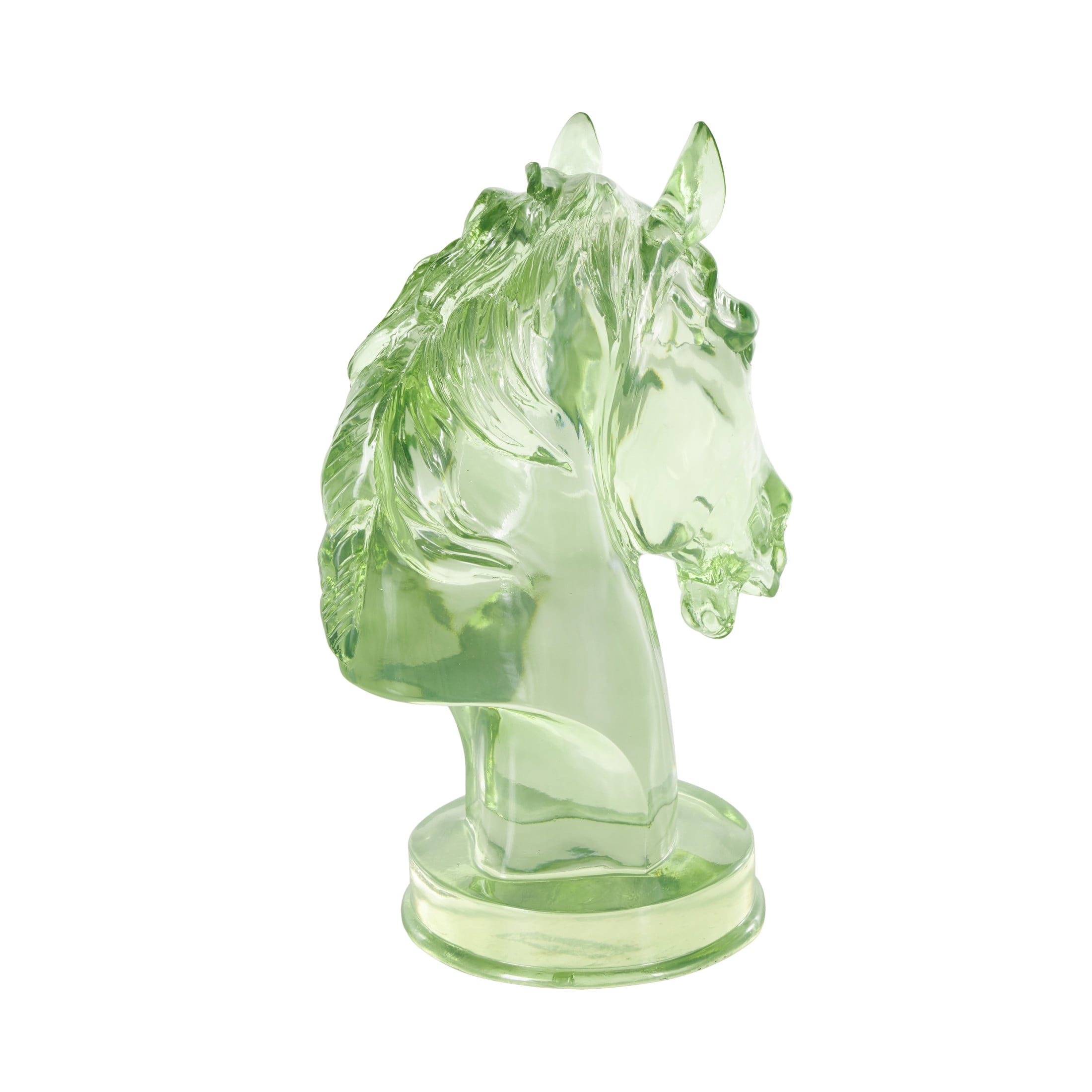 6" x 13" Green Resin Tinted Horse Sculpture, by DecMode