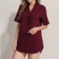 thumbnail image 2 of adviicd Femmes T-Shirts pour Femmes T-Shirts Décontractés à Manches Courtes Coton Dames Rouge, XL, 2 of 5
