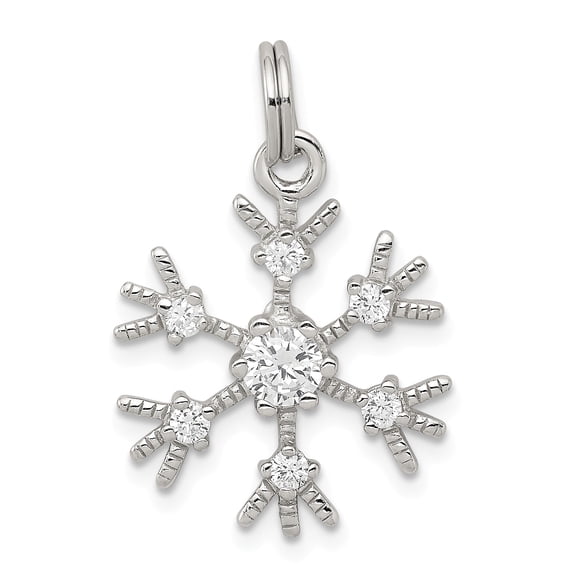 Sterling Silver Clear CZ Snowflake Charm
