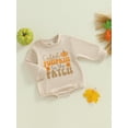thumbnail image 3 of Newborn Baby Girls Halloween Clothes Pumpkin Patch Oversized Sweatshirt Romper Jumpsuit One Piece Fall Outfits 0-18M, 3 of 8