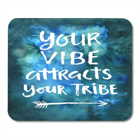 KDAGR Blue Positive Your Vibe Attracts Tribe Modern on Watercolor Green Best Abstract Mousepad Mouse Pad Mouse Mat 9x10