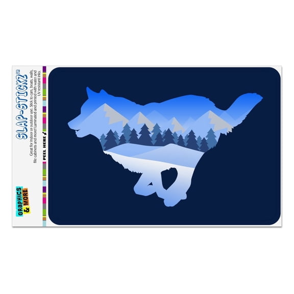 Wolf Silhouette Running Snow Scenery Home Business Office Sign