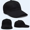 thumbnail image 2 of Baseball Hat Portable Stylish Fashionable Breathable Fashionable Flag Pattern Replacement Unisex Free Size Thermal Windproof Cap Black, 2 of 8