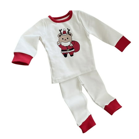 

TAIAOJING Girls Clothing Sets Baby Boys Pj S Pajamas Christmas Santa Clause Sleepwear T Shirt Pants Set Outfits 6-12 Months