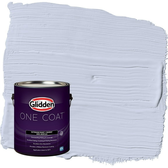 Glidden One Coat Sweet Emily / Purple Flat Exterior Paint with Primer, 1 Gallon