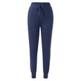 thumbnail image 3 of Sngxgn High Waist Cargo Pants Women Women Solid Trousers Casual Baggy Elastic Waist Wide Leg Pants With Pockets(Navy,XXL), 3 of 8