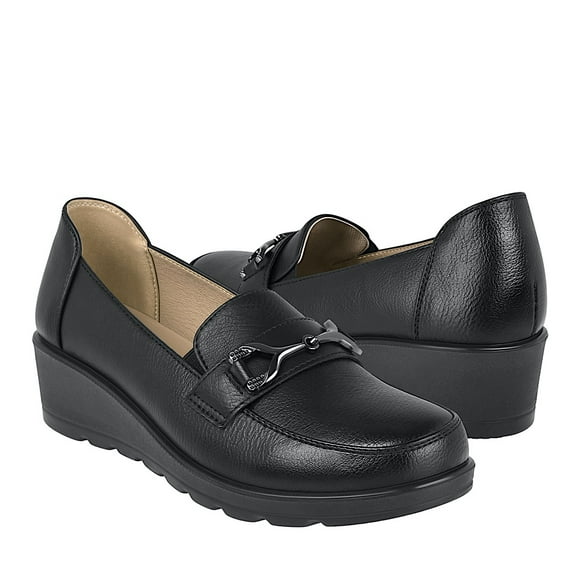 Zapatos Dama Comfort Fit 26450 Simipiel Negro