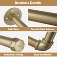 thumbnail image 4 of AddGrace Pipe Clothing Rack 2Pack 18Inch Detachable Garment Rack DIY Wall Mounted Industrial Pipe Clothing Hanging Rack for Home and Clothing Store (Gold) 46cm, 4 of 7