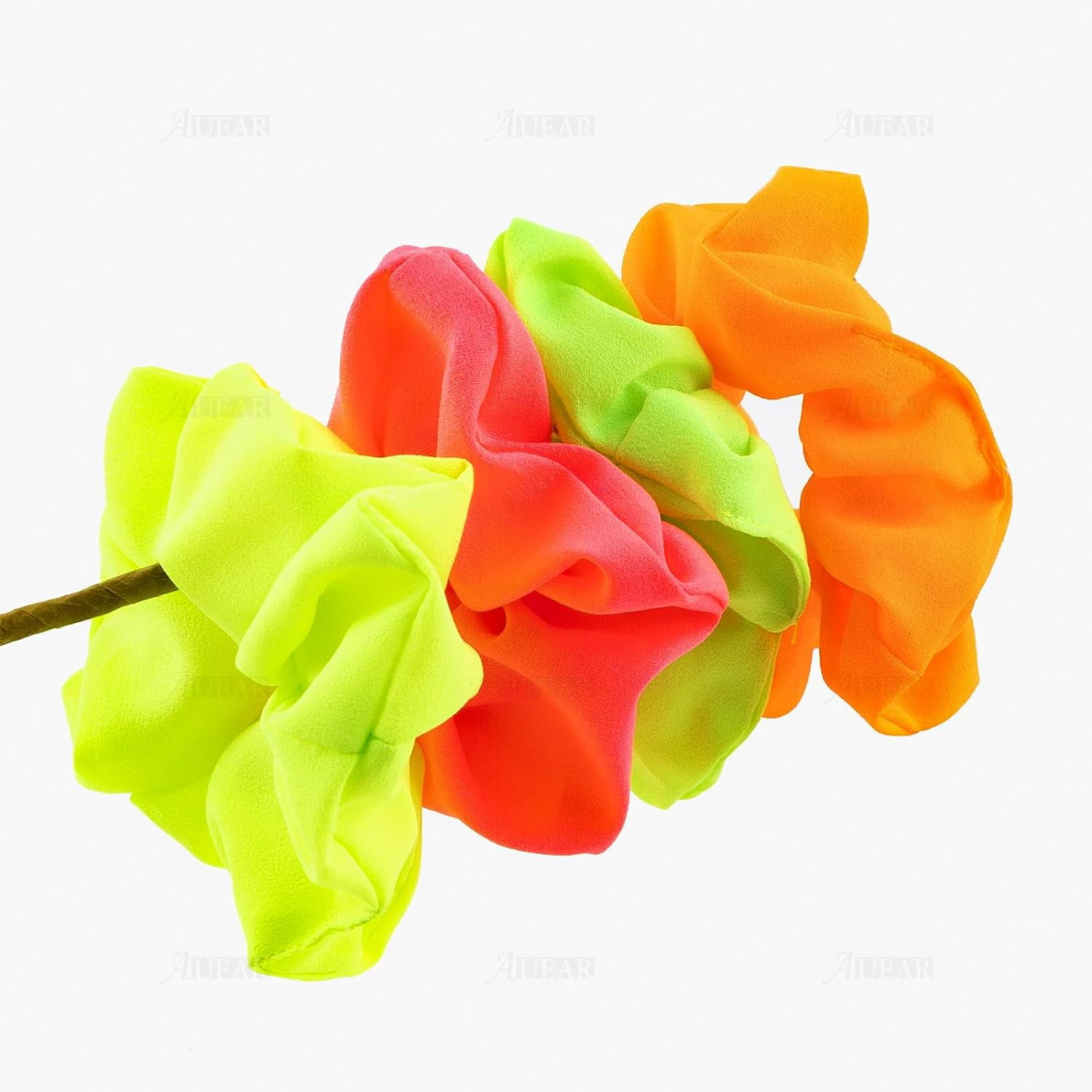 8 Pack Neon Scrunchies, 80s Bright Neon Hair Scrunchy 