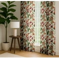 thumbnail image 4 of Vargottam Cotton Curtains for Windows - 3-in-1 Rod Pocket/Back Tab Short Window Drapes - Light Filtering Cotton Panels - Set of 2, 52"x63" - Fruits Vine Print (Beige), 4 of 8