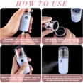 thumbnail image 3 of Lsupdaol 2 Pieces Nano Facial Mister 30 ml Mini Face Humidifier Portable Facial Sprayer USB Rechargeable Handy Skin Care Machine for Face Hydrating, Daily Makeup (Blue and Dark Pink), 3 of 12