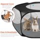 thumbnail image 3 of Parque infantil para conejos y animales pequeños, jaula para cobayas, tienda con cubierta, bolígrafo portátil para juegos para mascotas, valla de patio para ejercicios en interiores y exteriores para cachorros, gatitos y hámster (negro) Rojo Verde RV1016-0123662FYD, 3 of 5