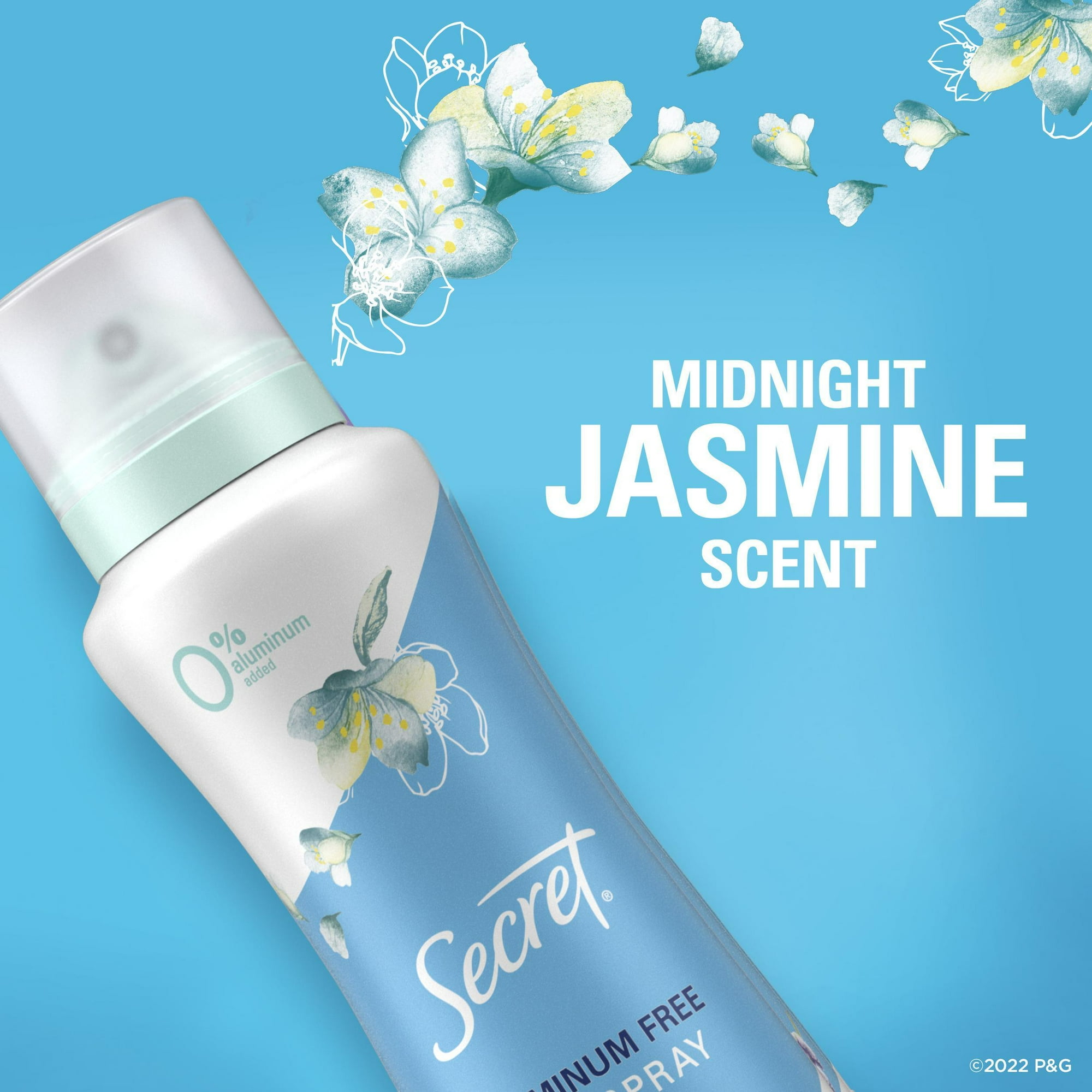 Secret Aluminum Free Dry Spray Women's Deodorant, Midnight Jasmine, 4.1 oz