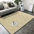 thumbnail image 3 of Area Rugs For Living Room Decor - Damask Beige Tan Brown Soft Anti Slip Throw Washable Rugs 5x7 For Bedroom, Indoor Carpet For Bedroom Living Room 80x58In, 3 of 7