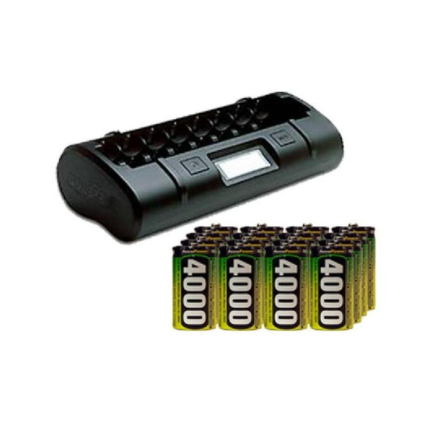 Chargeur de Batterie Powerex + 16 Batteries NiMH AccuPower (4000 mAh)