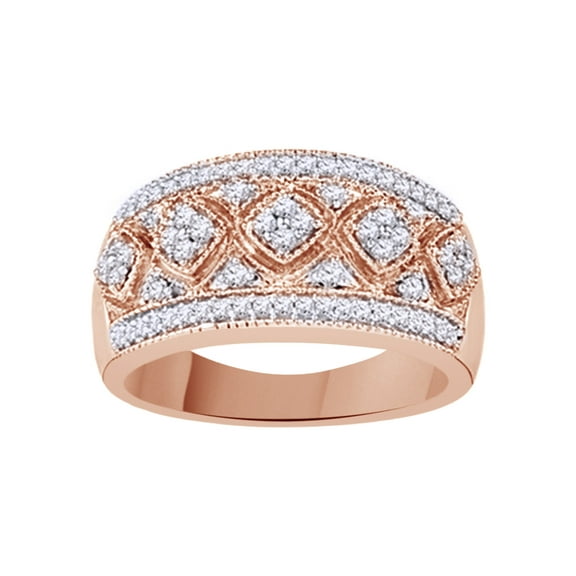AFFY White Natural Diamond Fashion Ring In 10k Rose Gold (0.33 Cttw)