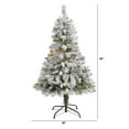 thumbnail image 3 of Nearly Natural 4ft. Flocked White River Mountain Pine Artificial Christmas Tree with Pinecones and 100 Clear LED Lights, Green, 3 of 8