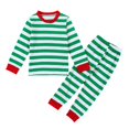 thumbnail image 2 of Set de Ropa para Niños de Desgaste de Ocio de Noche Ropa Interior de Rayas Verde de Unisexo Zulema Niños Johns largo de la raya, 2 of 8