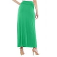 thumbnail image 4 of Moa Collection Women's Maxi Length High Waist Foldable Waistband Solid Skirt, 4 of 6