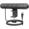 thumbnail image 1 of FOH 1875w Aluminio Abrazadera ajustable para regleta de alimentación, Toma de corriente con interruptor, Soporte de Escritorio Todo en uno con 3 salidas de CA, USB-A y USB-C con Cable 6FT, 1 of 7