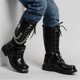 thumbnail image 4 of Botas altas de desierto para hombre, botas de moto de cuero, moda masculina, cinturón gótico, botas con cadena Punk 46, 4 of 5