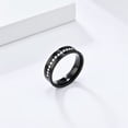thumbnail image 3 of PAMTIER Men's Stainless Steel 6MM ClassicHigh Polished Round Cubic Zirconia Wedding Band Ring Black Size 11, 3 of 5