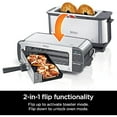 thumbnail image 2 of 2-in-1 Flip Toaster, 2-Slice Capacity, Compact Toaster Oven, Snack Maker, Reheat, Defrost, 1500 Watts, Stainless Steel, 6 Functions, 2 of 6