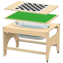 Sensory Box Activity Advwin 5-in-1 Light Table for Kids with Reversible Building Block ...